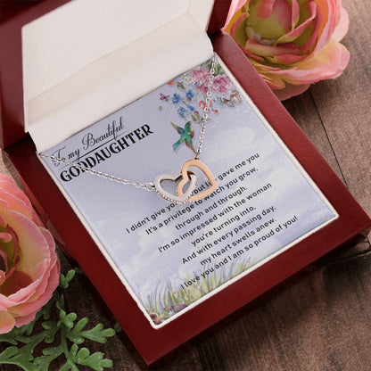 To My Goddaughter Interlocking Hearts Necklace Message Card