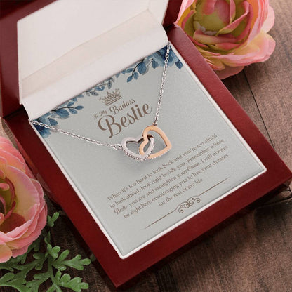 To My Badass Bestie Necklace Gift For Bestfriend Interlocking Hearts Necklace
