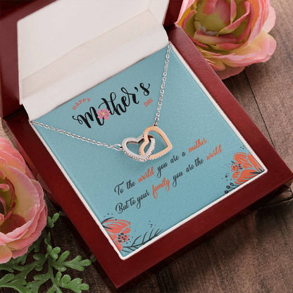 Mom Necklace Mother Necklace Mom Gift Mother'S Day Gift Interlocking Hearts Necklace