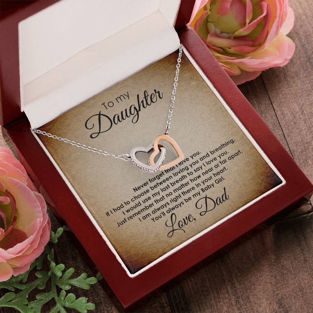 My Baby Girl - Interlocking Heart Necklace Interlocking Hearts Necklace