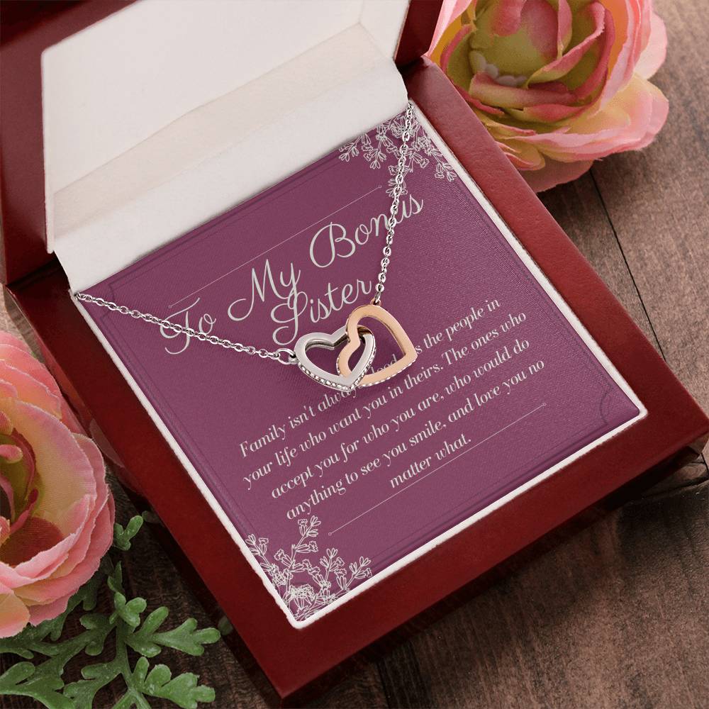 Bonus Sister Gift Sister In Law Gift Sister Of The Groom Wedding Thank You Bridesmaid Interlocking Hearts Necklace
