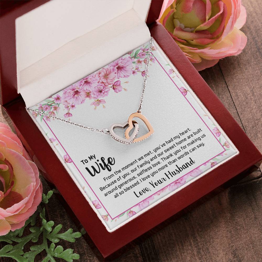 To My Wife - Interlocking Hearts Necklace