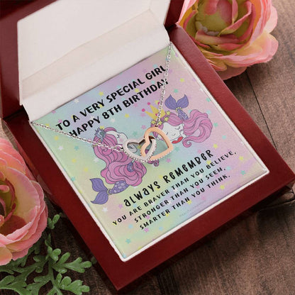 8Th Birthday Gift 8Th Birthday Necklace Gift Happy 8Th Birthday Gift Gift For 8 Year Birthday Girl Interlocking Hearts Necklace