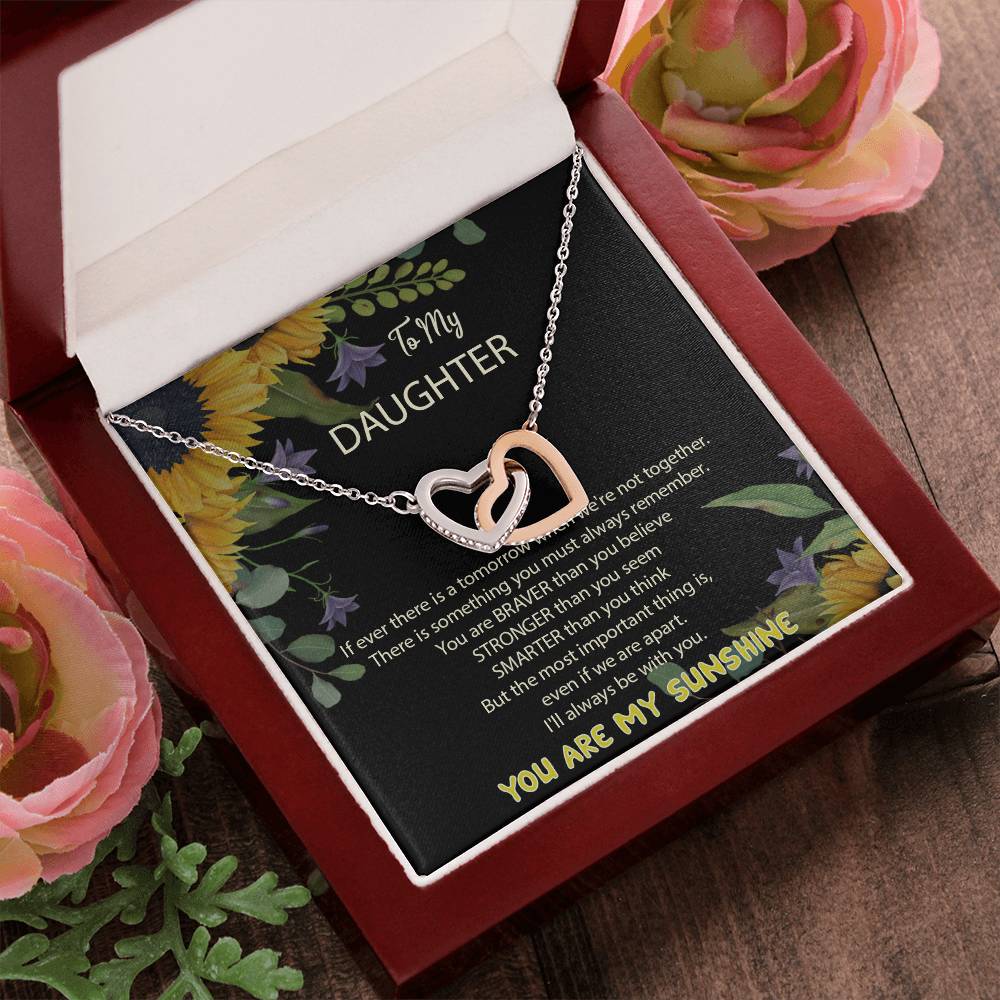 To My Daughter You Are My Sunshine Interlocked Hearts Necklace Interlocking Hearts Necklace