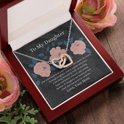 Mother To Daughter Hearts As One Necklace Interlocking Hearts Necklace
