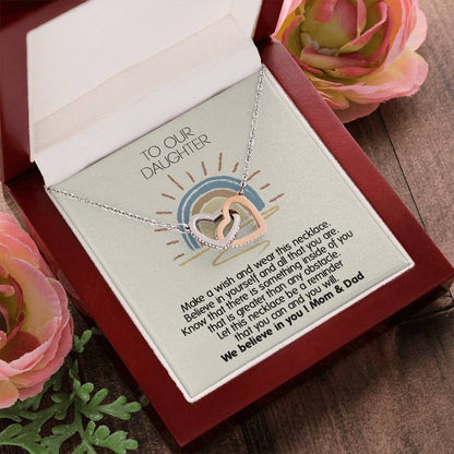 Perfect Daughter'S Appreciation Gift - Unique Necklace For Her Interlocking Hearts Necklace