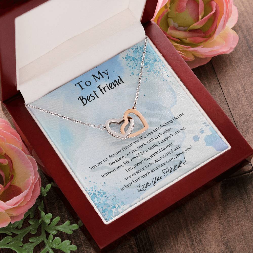 To My Best Friend Interlocking Hearts Necklace
