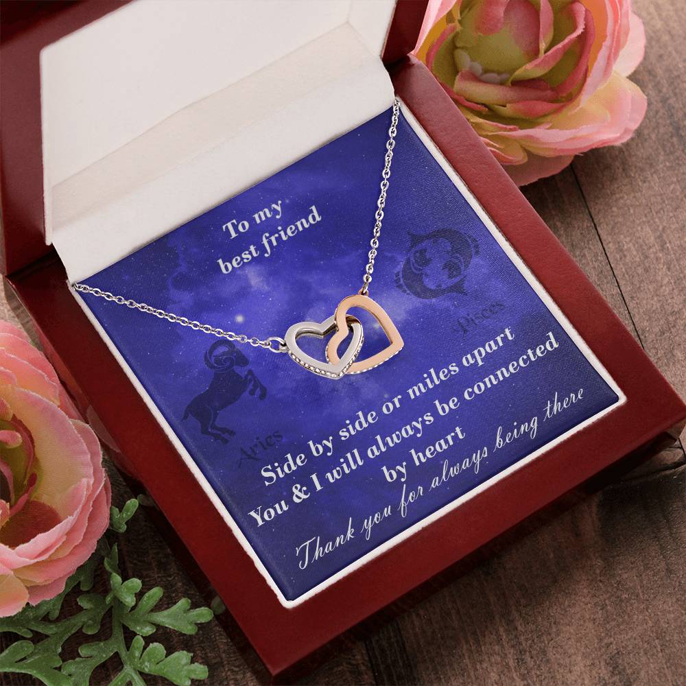 Aries To Pisces Best Friend Interlocked Hearts Necklace Interlocking Hearts Necklace