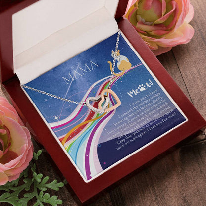 To My Cat Mama Cat Loss Gifts Rainbow Bridge Cat Pet Sympathy Gift Cat Loss Necklace Until We Meet Again Necklace Loss Of Cat Memorial Necklace Interlocking Hearts Necklace