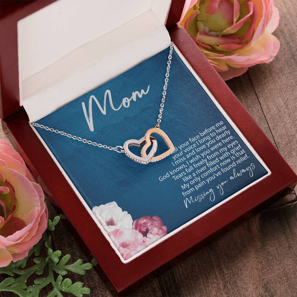 Mothers Day Gift For Mom From Daughter 2021 Miss You Gifts For Mom Thoughtful Miss You Gifts I Miss You Gift Ideas I Miss You Gifts For Her Interlocking Hearts Necklace