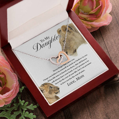 To My Daughter - Interlocking Love Necklace - Tmdt06 Interlocking Hearts Necklace