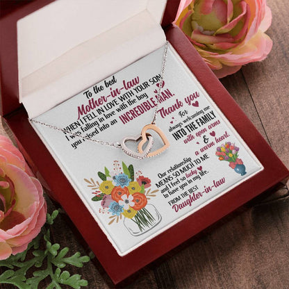 For The Best Mother-In-Law! Interlocking Hearts Necklace