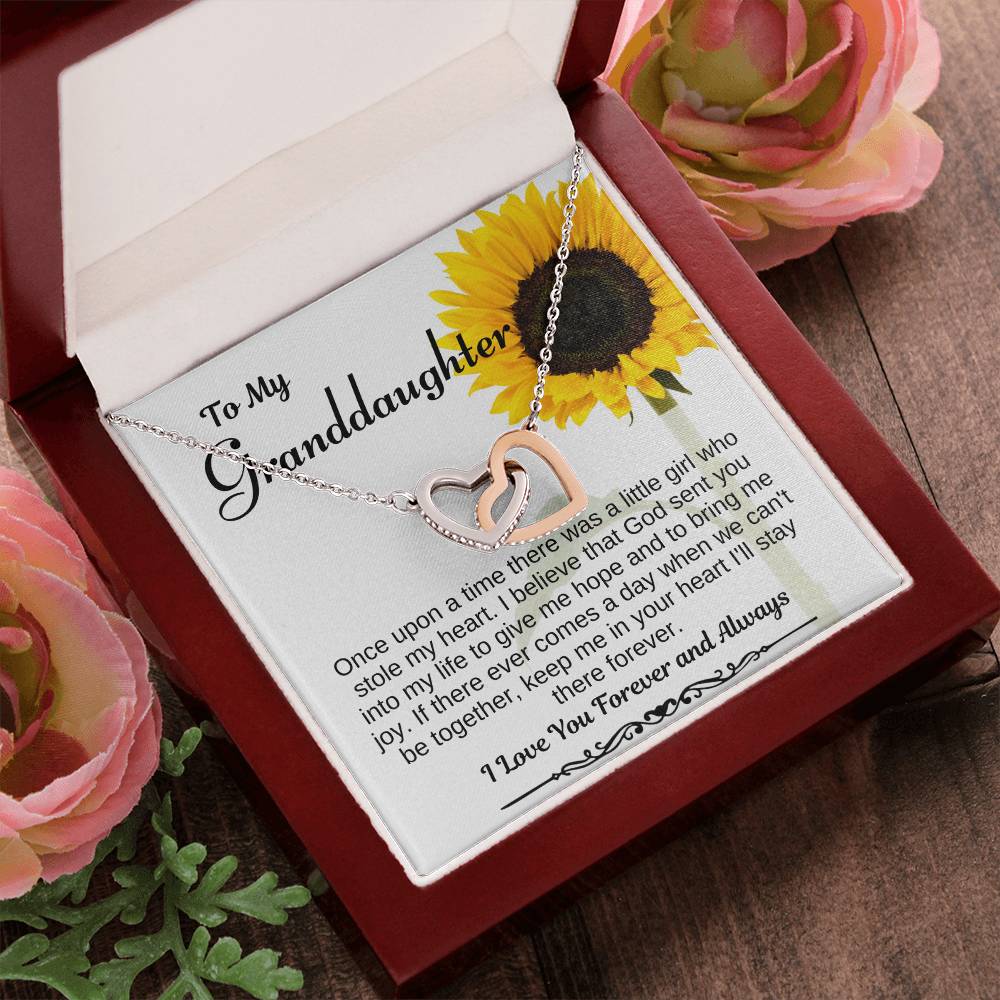 To My Granddaughter Interlocking Heart Necklace Interlocking Hearts Necklace