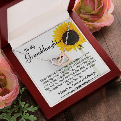 To My Granddaughter Interlocking Heart Necklace Interlocking Hearts Necklace