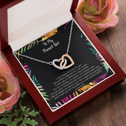 Gift Sweet Teen Girl - Locked Hearts Necklace Interlocking Hearts Necklace
