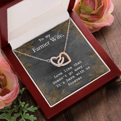 To My Farmer Wife Necklace Interlocking Hearts Necklace
