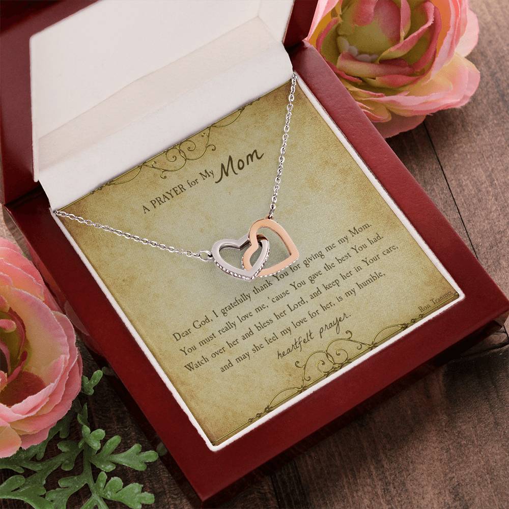 A Prayer For My Mom Gift Necklace Interlocking Hearts Necklace