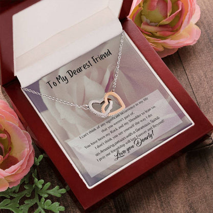 To My Dearest Friend Interlocking Hearts Necklace