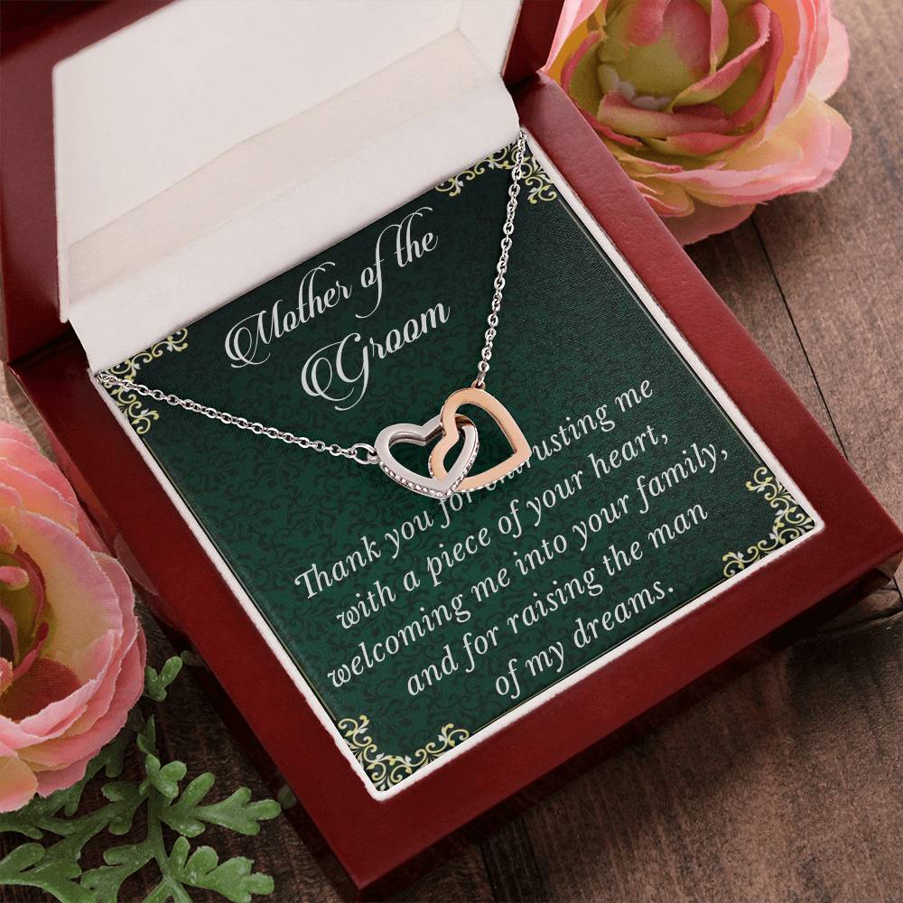Mother Of The Groom Necklace From Bridemother In Law Necklacegroom'S Mother Interlocking Hearts Necklace Mother Of The Groom Wedding Gift