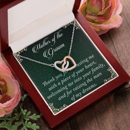 Mother Of The Groom Necklace From Bridemother In Law Necklacegroom'S Mother Interlocking Hearts Necklace Mother Of The Groom Wedding Gift