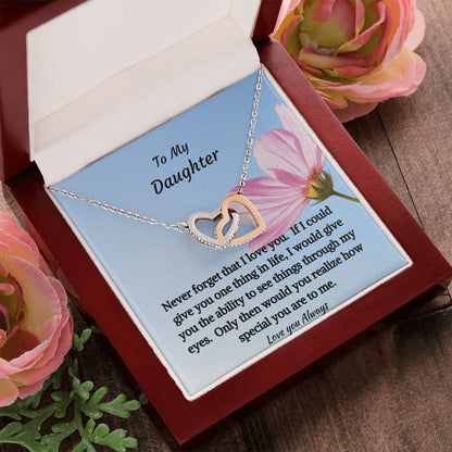 To My Daughter - Interlocking Hearts Necklace