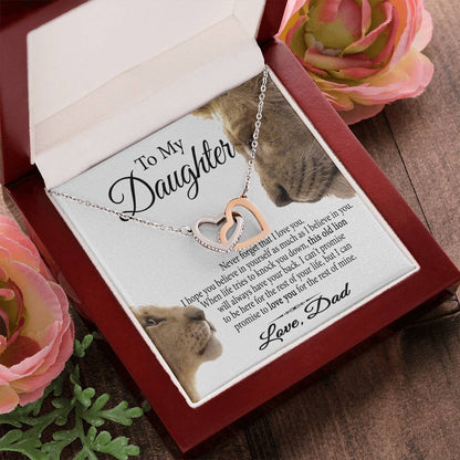 Gift To My Daughter Interlocking Hearts Necklace