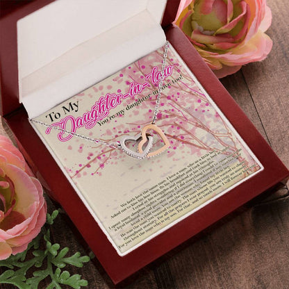 Daughter In Law Necklace And Sayingdaughter In Law Necklacedaughter In Law Wedding Giftdaughter In Law Jewelry Box Necklace For Daughter Interlocking Hearts Necklace