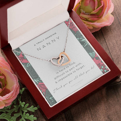 Nanny Appreciation Necklace Gift Nanny Thank You Gift Thank You Nanny Gift For Nanny Leaving A Truly Amazing Babysitter Gift Best Nanny Interlocking Hearts Necklace