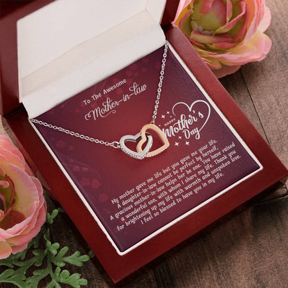 Interlocked Heart Neckless - For Mother In Law Interlocking Hearts Necklace