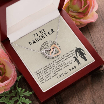 To My Daughter - Interlocked Interlocking Hearts Necklace