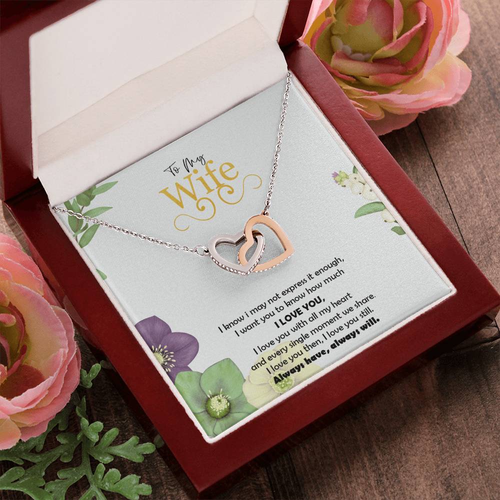 To My Wife Interlocking Hearts Necklace