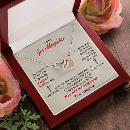 To My Granddaughter Interlocking Heart Necklace Interlocking Hearts Necklace