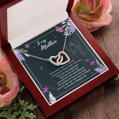 To My Mother - Two Hearts Neckalce Interlocking Hearts Necklace