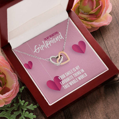 Interlocking Hearts - Your Smile Is My Favourite Thing In This Whole Word Interlocking Hearts Necklace