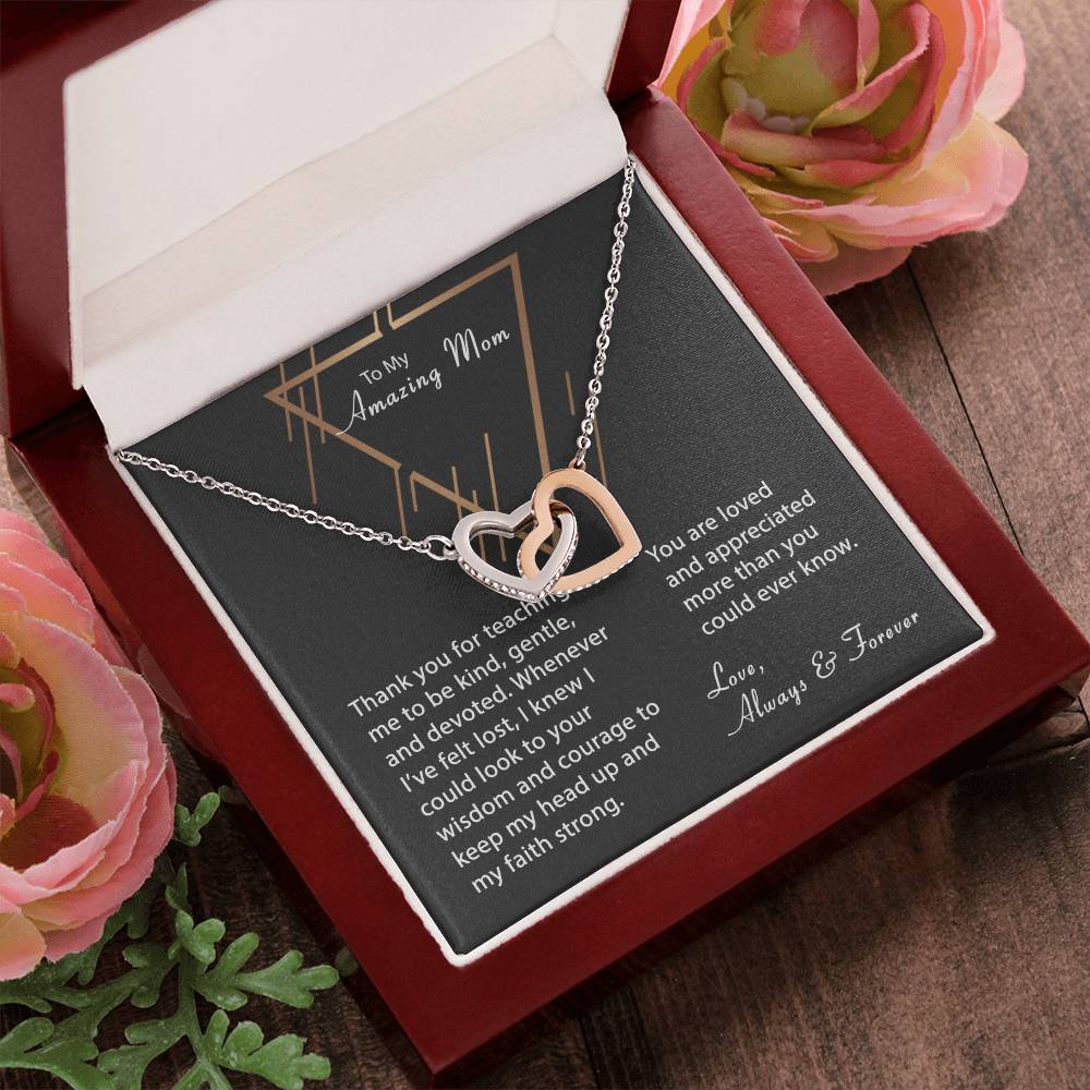 Keep My Faith Strong Necklace Interlocking Hearts Necklace