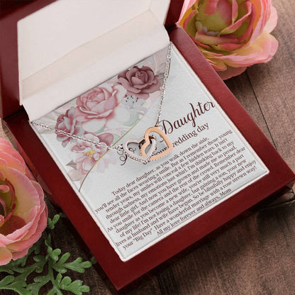 Daughter On Wedding Day Gift Daughter Wedding Gift From Mom And Dad Daughter Interlocking Hearts Necklace Gift From Parents Wedding Gift