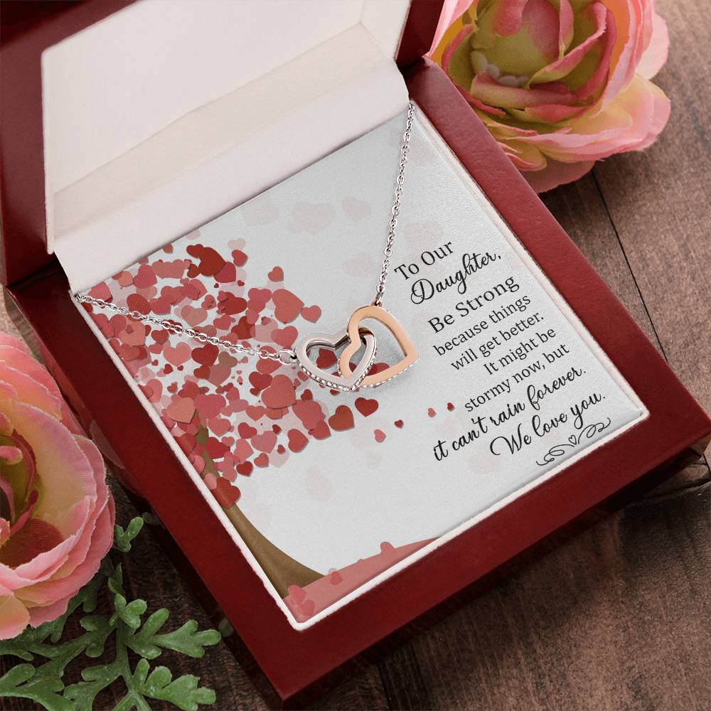 Necklace - To Our Daughter Interlocking Hearts Necklace
