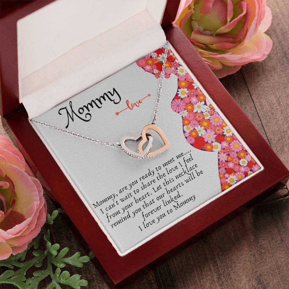 Gift For Expecting Mom Interlocking Hearts Necklace