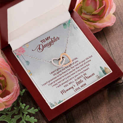 To My Daughter Interlocking Hearts Necklace Message Card
