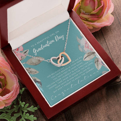 Graduation Gift Necklace For Daughter Graduation Gift For Her College Graduation Gift For Her High School Senior Graduation Mba Phd Master Class Of 2021 Interlocking Hearts Necklace