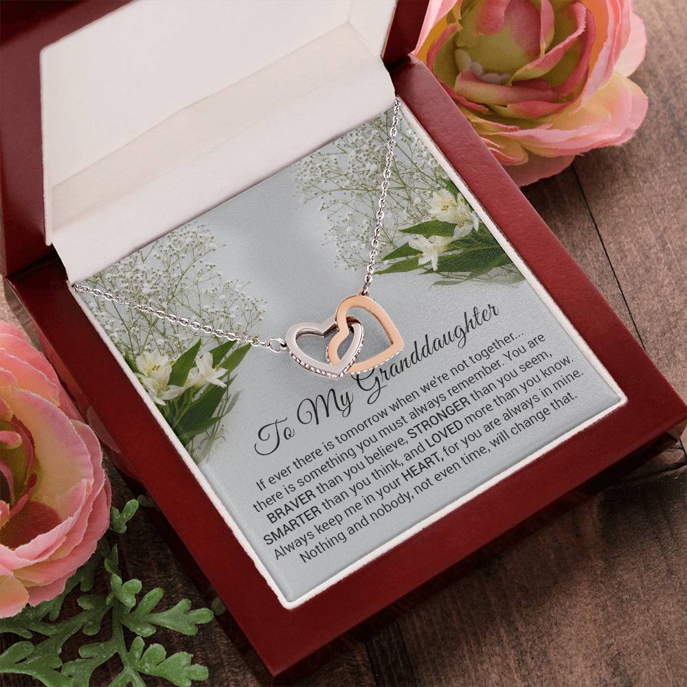 To My Granddaughter Necklace Gift For Granddaughter Necklace For Granddaughter Interlocking Hearts Necklace