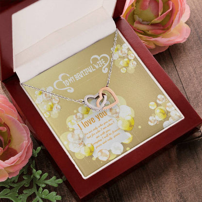 To Wife Interlocking Hearts Necklace