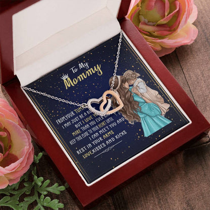 To My Mommy From Your Tummy Interlocking Hearts Necklace