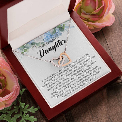 To My Beautiful Daughter Necklace Gift For Daughter From Mom Daughter Necklace Interlocking Hearts Necklace