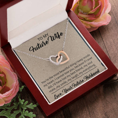 To My Future Wife Interlocking Hearts Necklace Message Card