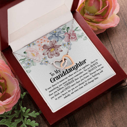 To My Granddaughter - Interlocked Hearts Interlocking Hearts Necklace