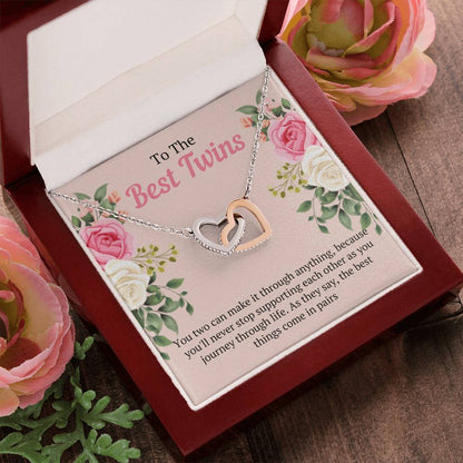 Best Birthday Gift For Twin Sisters Interlocking Hearts Necklace