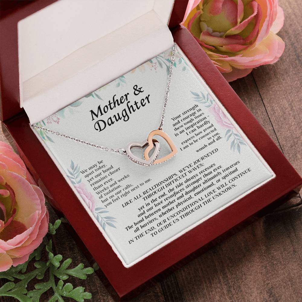 Gift For Mom - Our Bond Remains Closer Than Ever - Interlocking Interlocking Hearts Necklace