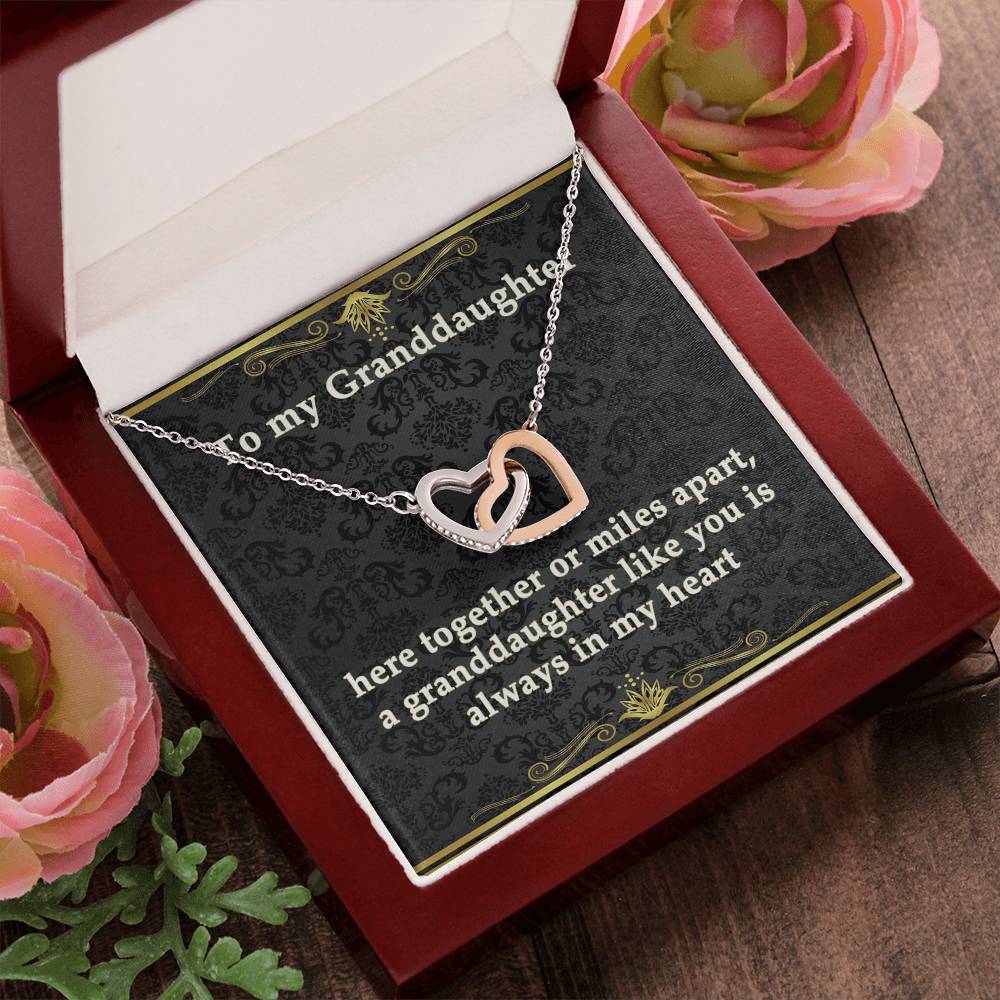 Granddaughter And Nana Bond Necklace - Eudora Collection Interlocking Hearts Necklace