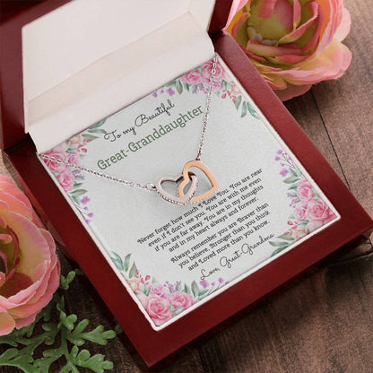 To My Beautiful Great-Granddaughter Interlocking Hearts Necklace